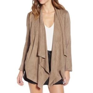 BLANKNYC FAUX SUEDE MT RUSHMORE MOTO JACKET TAN WATERFALL SIZE SMALL